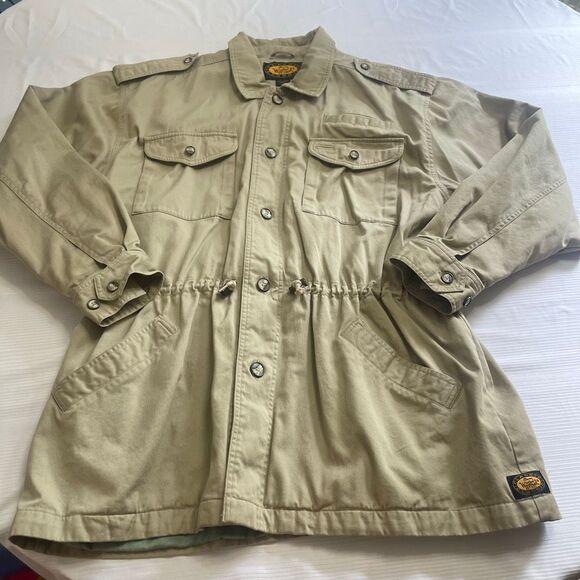 Woolrich Men’s Vintage Khaki Safari Jacket Size Large - Picture 1 of 10